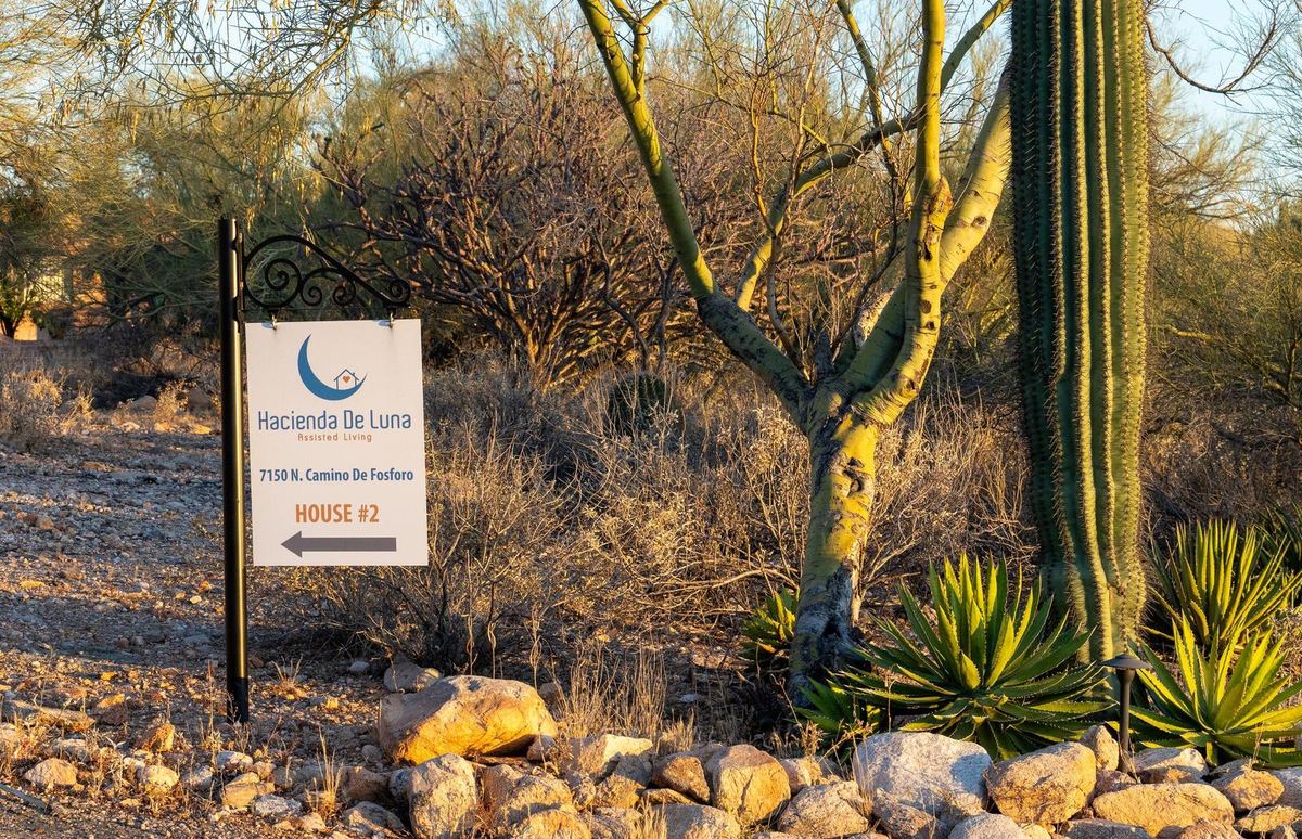 House Two Hacienda De Luna entry sign